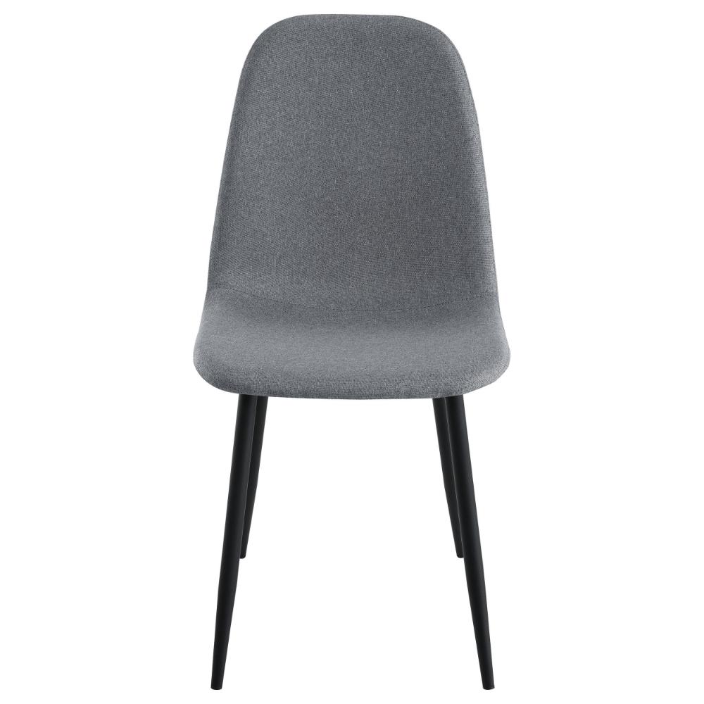 Dinar Dining Chair Set of 4, Gray Fabric Bucket Seat, Black Metal Legs -BM328749