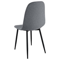 Dinar Dining Chair Set of 4, Gray Fabric Bucket Seat, Black Metal Legs -BM328749