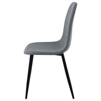 Dinar Dining Chair Set of 4, Gray Fabric Bucket Seat, Black Metal Legs -BM328749