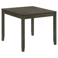 Panos 5pc Dining Table Set with 4 Chairs, Gray, Black Faux Leather -BM328753