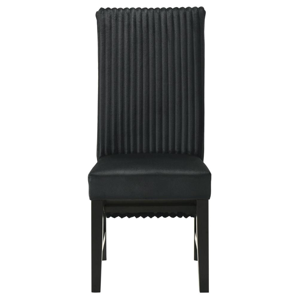 Ranna Dining Chair Set of 2, Black Velvet Foam Cushions, Hardwood -BM328756