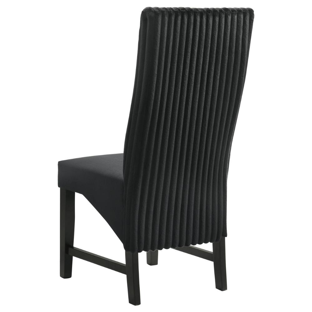 Ranna Dining Chair Set of 2, Black Velvet Foam Cushions, Hardwood -BM328756