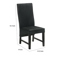 Ranna Dining Chair Set of 2, Black Velvet Foam Cushions, Hardwood -BM328756