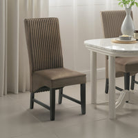 Ranna Dining Chair Set of 2, Brown Velvet Foam Cushions, Hardwood -BM328757