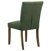 Cana Dining Chair Set of 2, Green Fabric Foam Cushion, Brown Wood Legs -BM328761