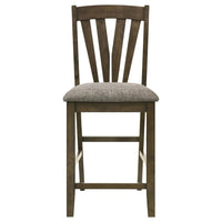 Kana Counter Height Chair Set of 2, Gray Fabric, Brown Wood Frame -BM328767