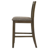 Kana Counter Height Chair Set of 2, Gray Fabric, Brown Wood Frame -BM328767