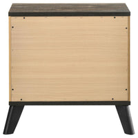 Wemy Nightstand with 2 Drawers, Metal Legs, Weathered Brown Pine Wood -BM328772