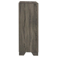 Reay Tall Dresser Chest, Brown Oak, 4 Drawers Silver Metal handles -BM328821