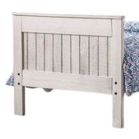 Waly Queen Bed, Farmhouse Plank Design, Classic White Solid Pine Wood - BM328854