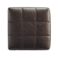 Barl Oversized Ottoman, Plush Dark Brown Faux Leather Cushion, 36 Inch -BM328962