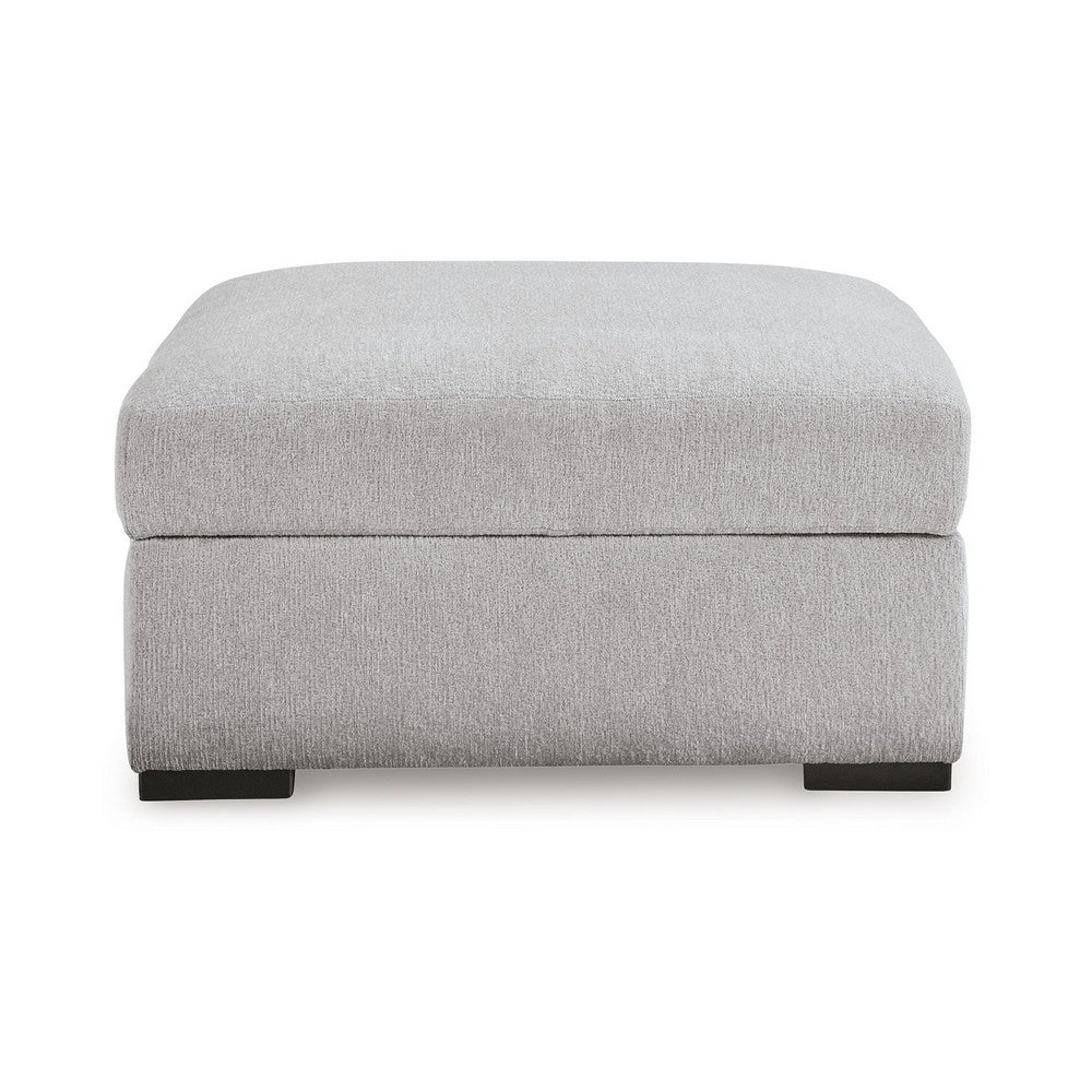Gaby Low Profile Ottoman with Storage, Locking Wheels, Gray 37 Inch -BM328969