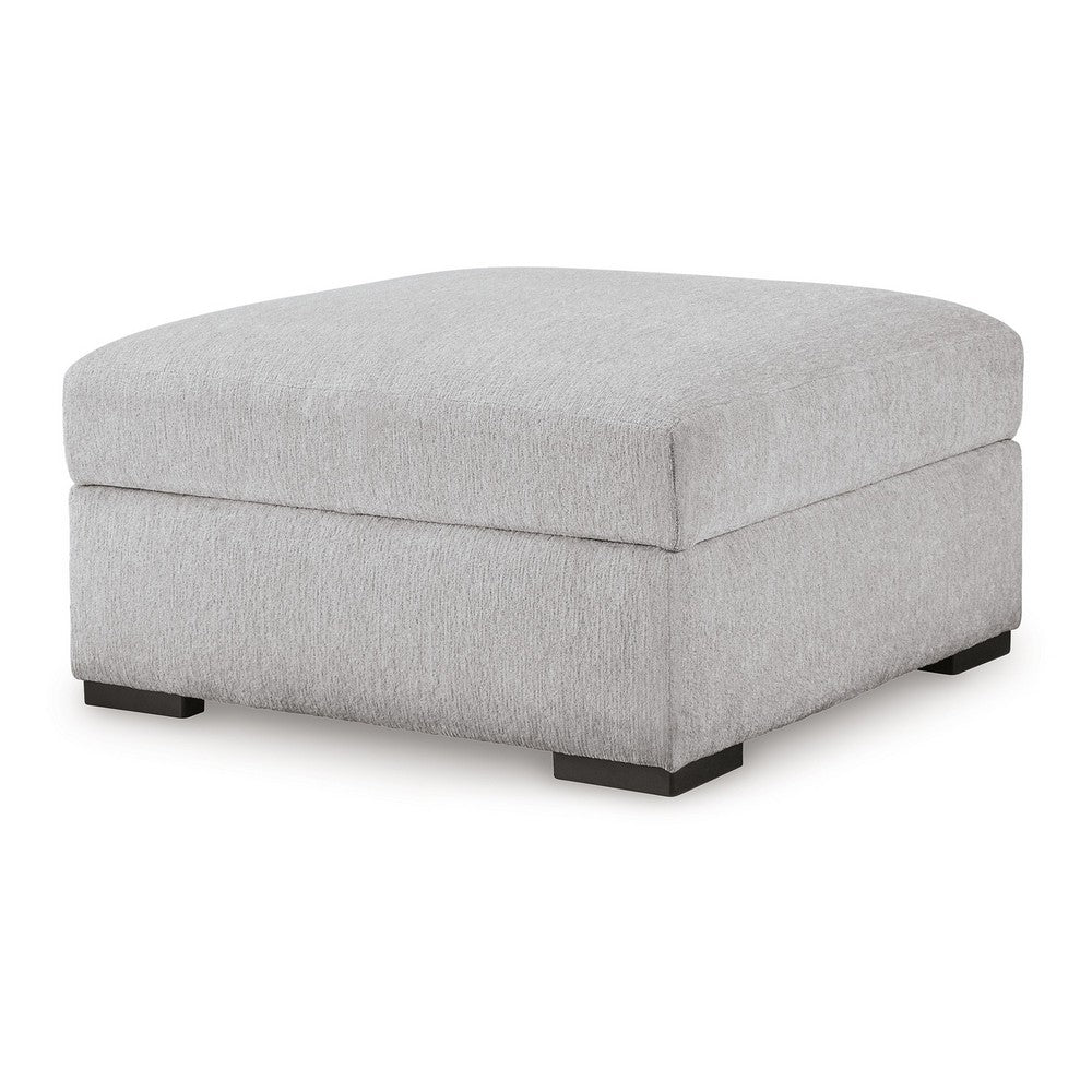 Gaby Low Profile Ottoman with Storage, Locking Wheels, Gray 37 Inch -BM328969