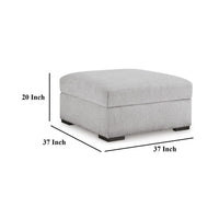 Gaby Low Profile Ottoman with Storage, Locking Wheels, Gray 37 Inch -BM328969