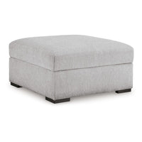 Gaby Low Profile Ottoman with Storage, Locking Wheels, Gray 37 Inch -BM328969