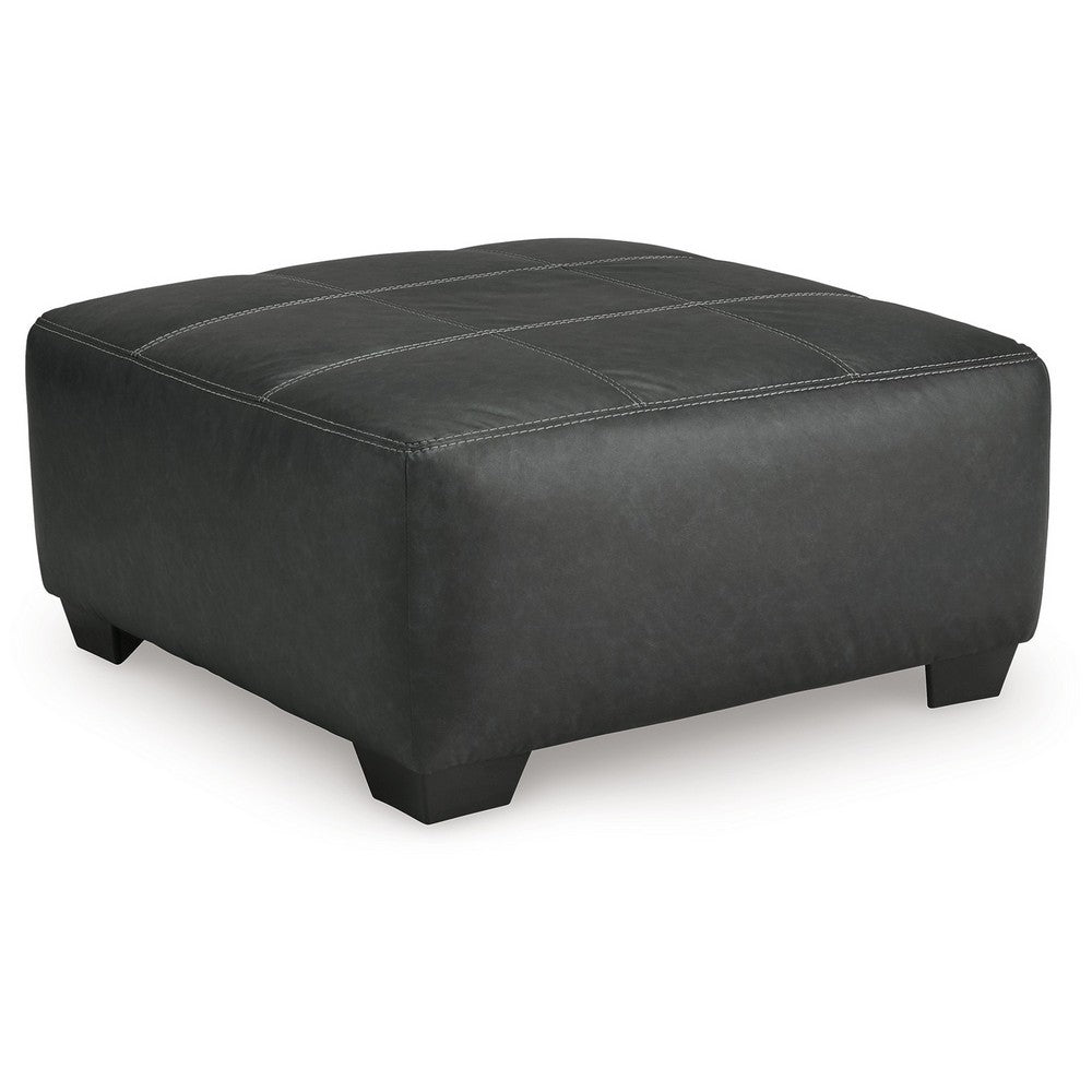 Burt Oversized Accent Ottoman, Dark Graphite Gray Polyester, 40 Inch -BM328980