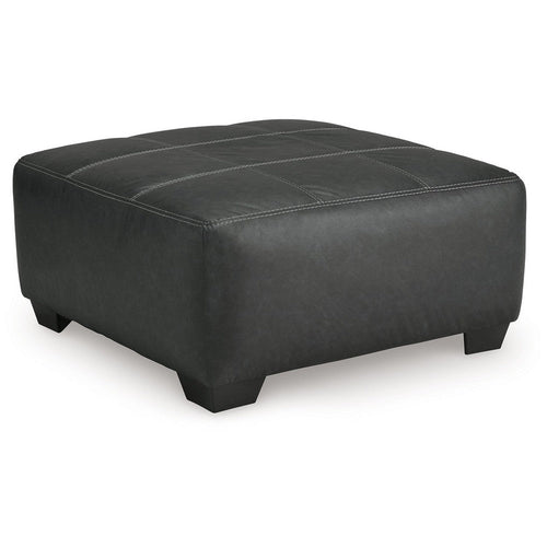 Burt Oversized Accent Ottoman, Dark Graphite Gray Polyester, 40 Inch -BM328980
