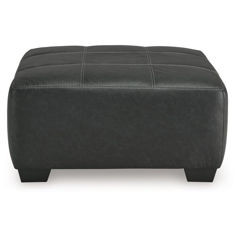 Burt Oversized Accent Ottoman, Dark Graphite Gray Polyester, 40 Inch -BM328980