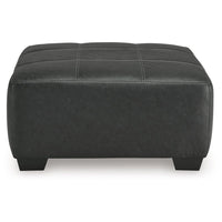 Burt Oversized Accent Ottoman, Dark Graphite Gray Polyester, 40 Inch -BM328980