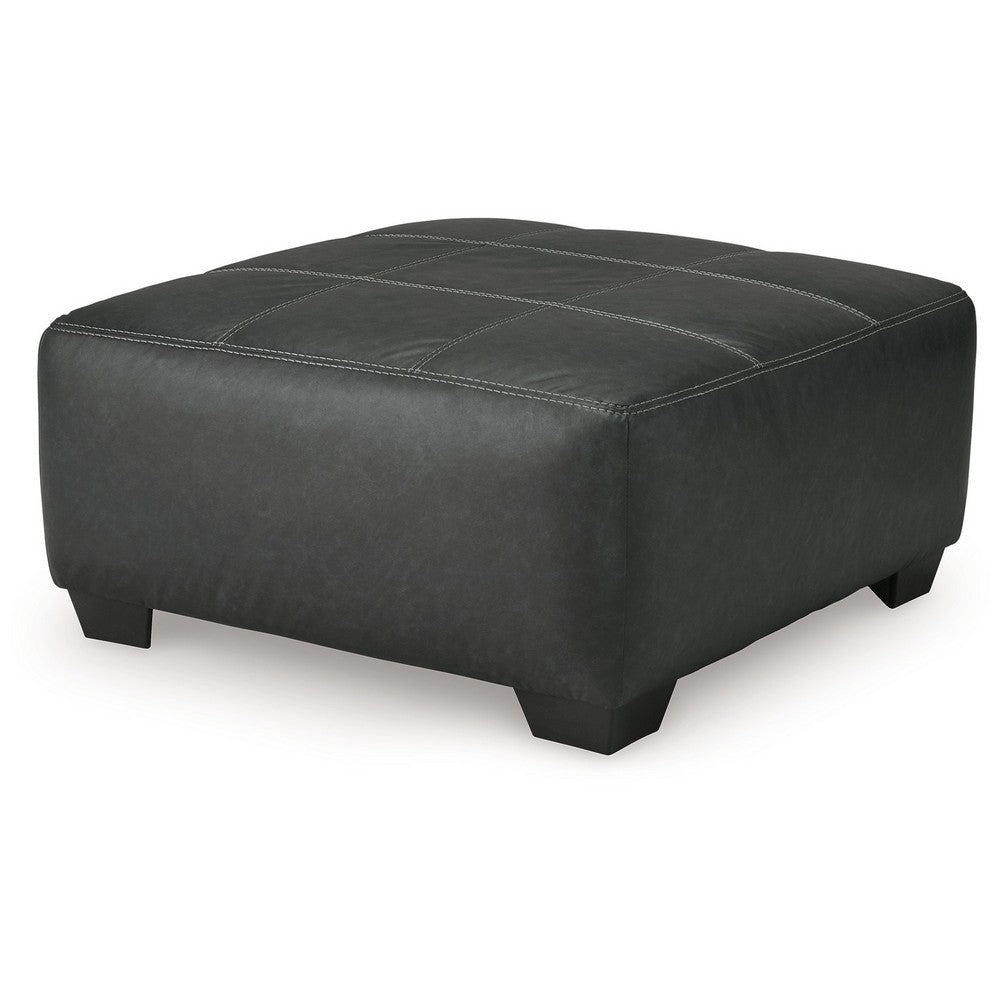 Burt Oversized Accent Ottoman, Dark Graphite Gray Polyester, 40 Inch -BM328980