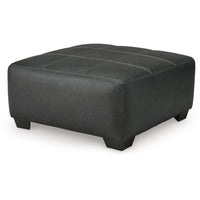 Burt Oversized Accent Ottoman, Dark Graphite Gray Polyester, 40 Inch -BM328980
