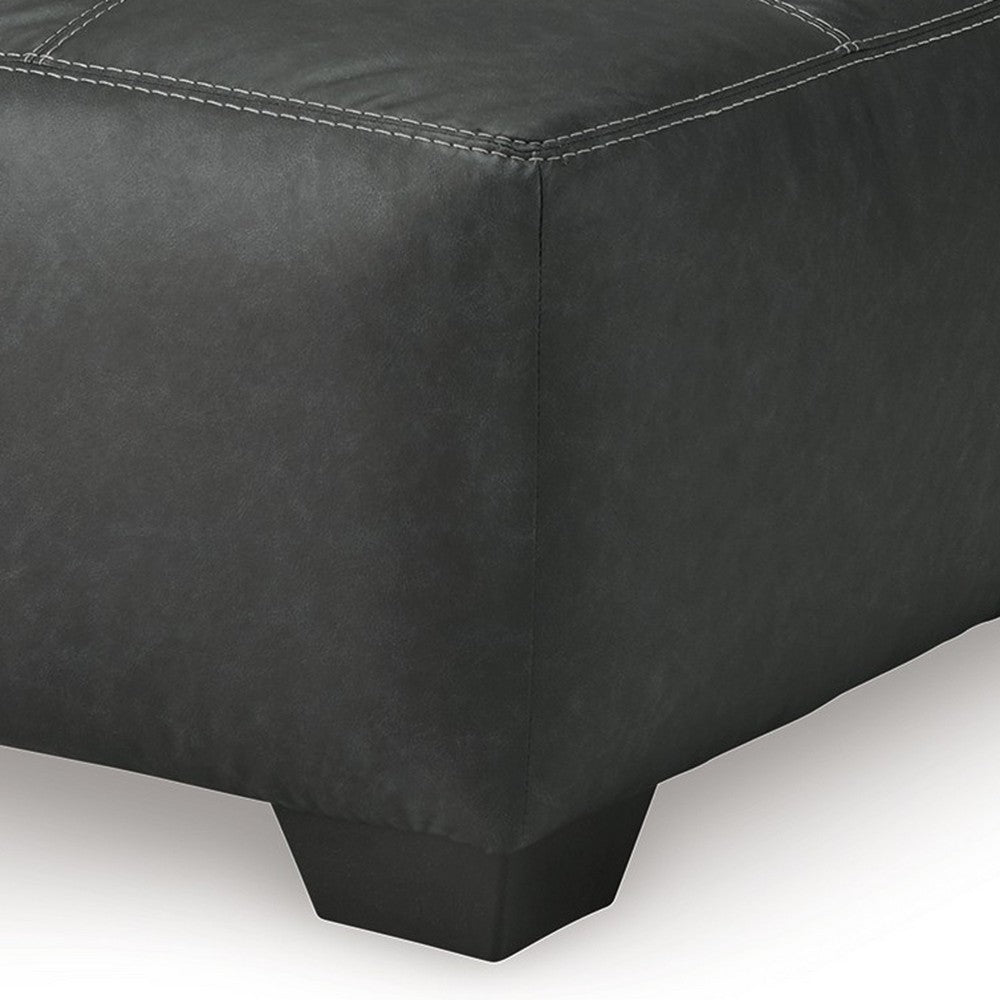 Burt Oversized Accent Ottoman, Dark Graphite Gray Polyester, 40 Inch -BM328980