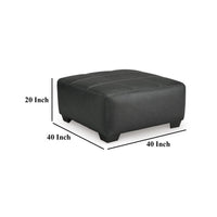 Burt Oversized Accent Ottoman, Dark Graphite Gray Polyester, 40 Inch -BM328980