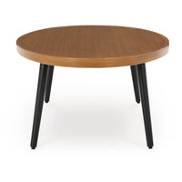 Izon Outdoor Cocktail Coffee Table, Modern 48 Inch Black Brown Metal -BM328981
