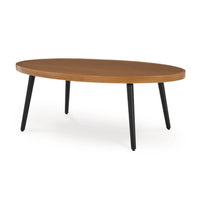 Izon Outdoor Cocktail Coffee Table, Modern 48 Inch Black Brown Metal -BM328981