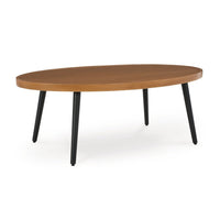 Izon Outdoor Cocktail Coffee Table, Modern 48 Inch Black Brown Metal -BM328981