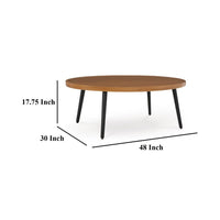 Izon Outdoor Cocktail Coffee Table, Modern 48 Inch Black Brown Metal -BM328981