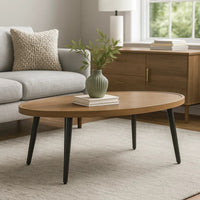 Izon Outdoor Cocktail Coffee Table, Modern 48 Inch Black Brown Metal -BM328981