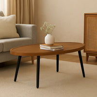 Izon Outdoor Cocktail Coffee Table, Modern 48 Inch Black Brown Metal -BM328981