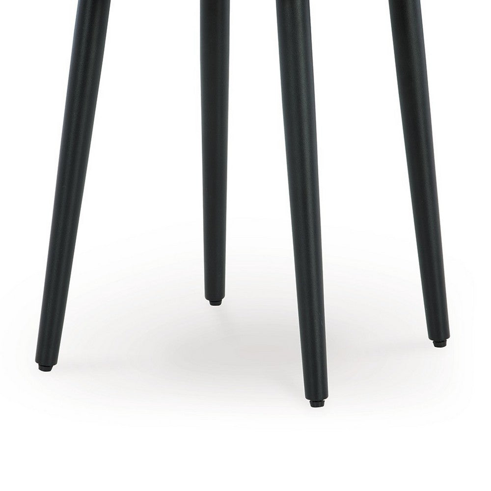Izon Outdoor Round End Table, Modern Design, 22 Inch Black Brown Metal -BM328982