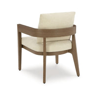 Baily Outdoor Armchair Set of 2, Cream White Fabric, Brown Metal -BM328987