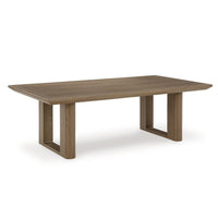 Baily Outdoor Cocktail Coffee Table, 49 Inch Woodlike Brown Metal -BM328990