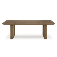 Baily Outdoor Cocktail Coffee Table, 49 Inch Woodlike Brown Metal -BM328990