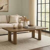 Baily Outdoor Cocktail Coffee Table, 49 Inch Woodlike Brown Metal -BM328990