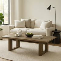 Baily Outdoor Cocktail Coffee Table, 49 Inch Woodlike Brown Metal -BM328990