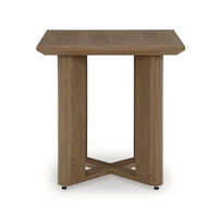 Baily Outdoor Square End Table, 23 Inch Rich Woodlike Brown Metal -BM328991