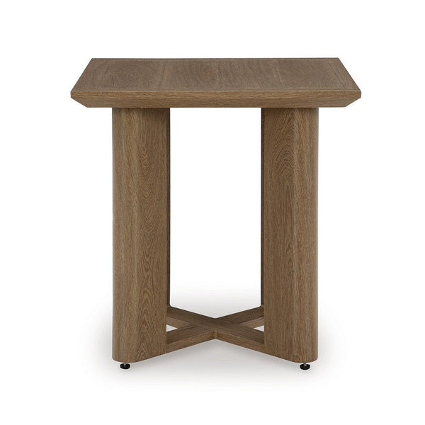 Baily Outdoor Square End Table, 23 Inch Rich Woodlike Brown Metal -BM328991