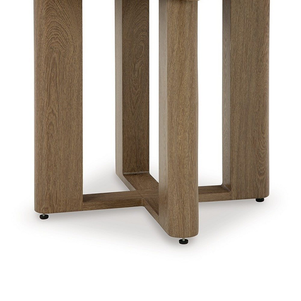 Baily Outdoor Square End Table, 23 Inch Rich Woodlike Brown Metal -BM328991