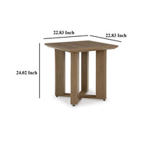 Baily Outdoor Square End Table, 23 Inch Rich Woodlike Brown Metal -BM328991