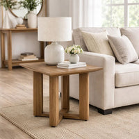 Baily Outdoor Square End Table, 23 Inch Rich Woodlike Brown Metal -BM328991