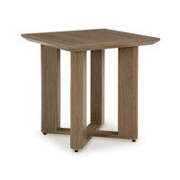 Baily Outdoor Square End Table, 23 Inch Rich Woodlike Brown Metal -BM328991