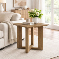 Baily Outdoor Square End Table, 23 Inch Rich Woodlike Brown Metal -BM328991