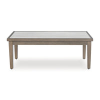 Inaya Outdoor Coffee Table, Brown, Beige Sintered Stone Top, 49 Inch -BM328996