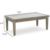Inaya Outdoor Coffee Table, Brown, Beige Sintered Stone Top, 49 Inch -BM328996