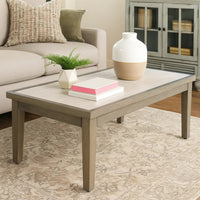 Inaya Outdoor Coffee Table, Brown, Beige Sintered Stone Top, 49 Inch -BM328996