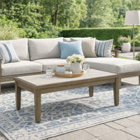 Inaya Outdoor Coffee Table, Brown, Beige Sintered Stone Top, 49 Inch -BM328996